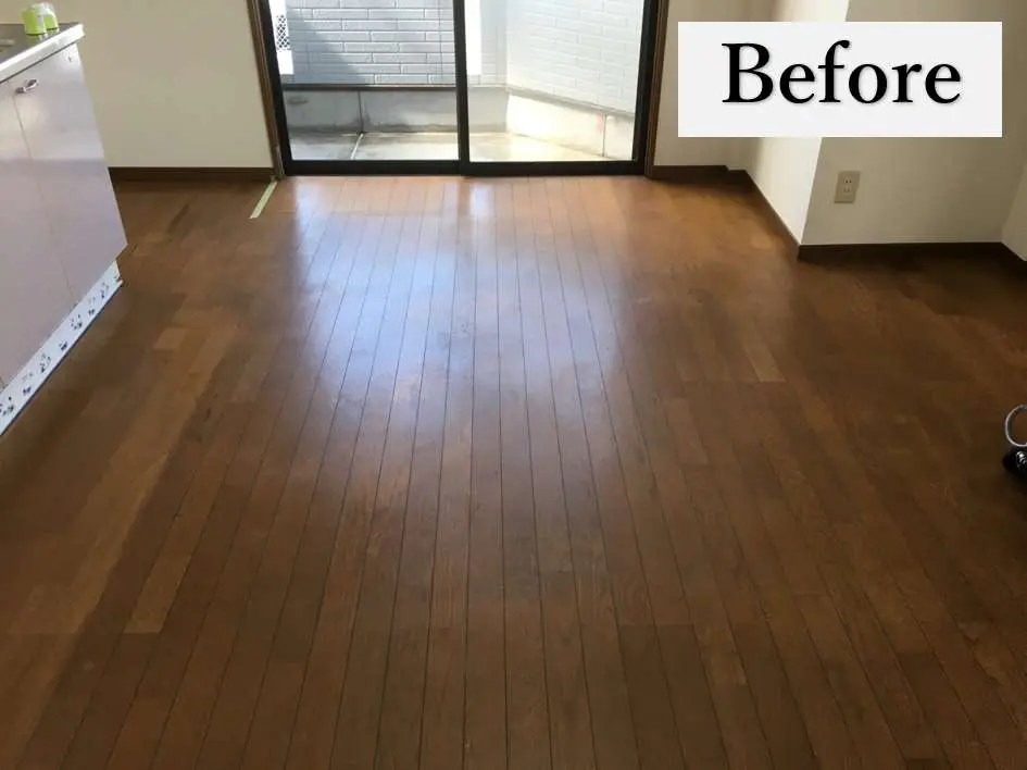 施工前のフローリングの様子（大阪府大阪市｜ワンラブコート前）