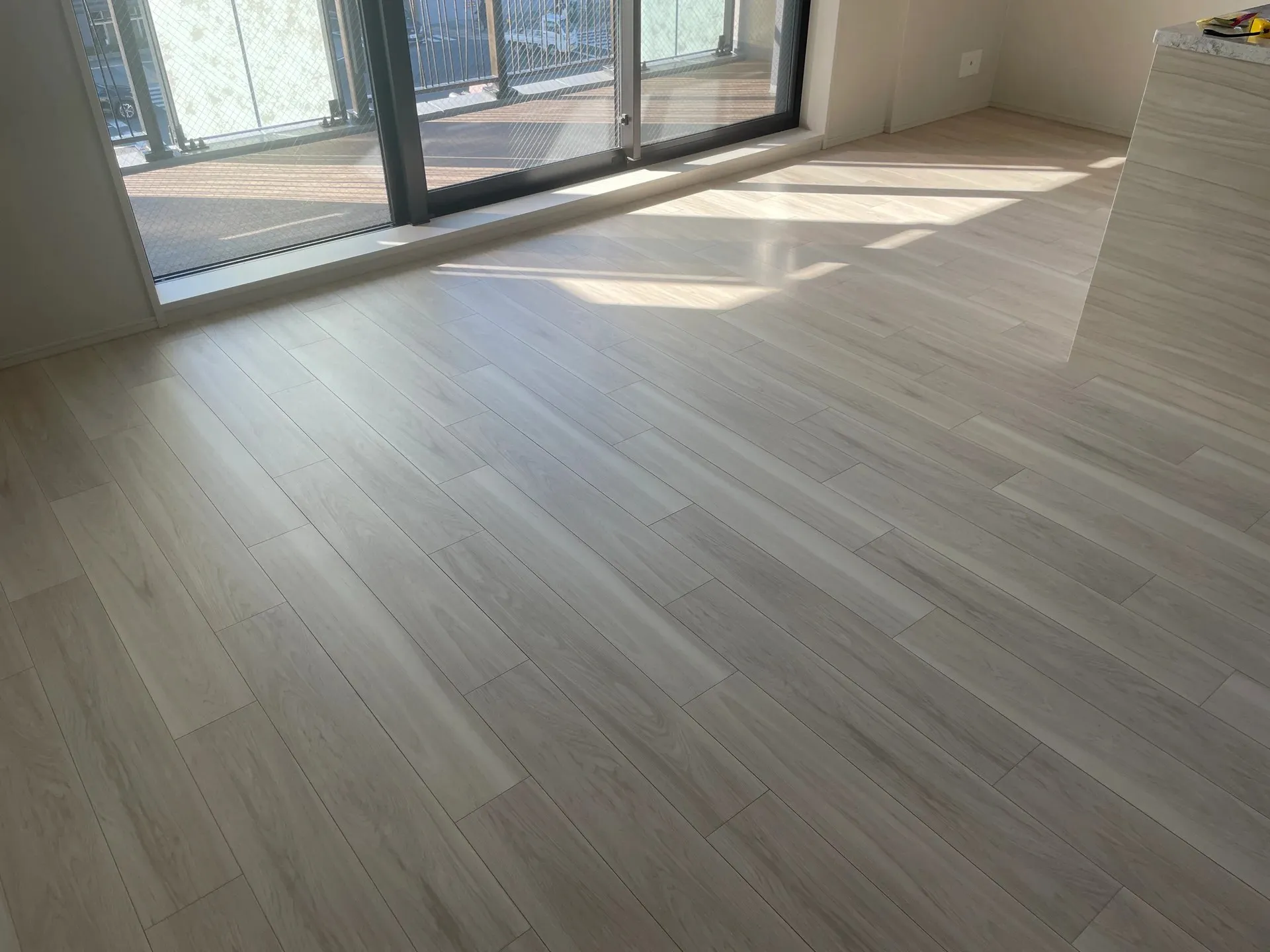 施工前のフローリングの様子（京都府京都市｜UVフロアコーティング前）