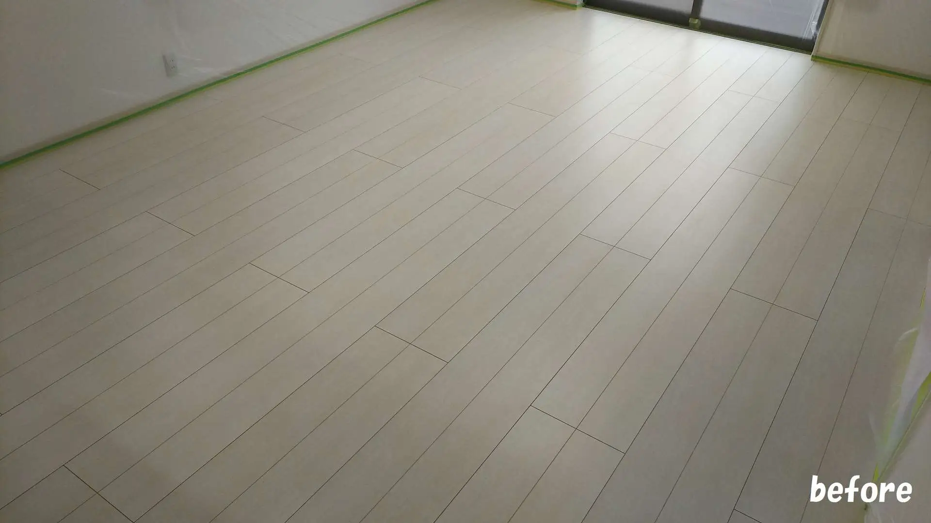 施工前のフローリングの様子(埼玉県加須市|UVフロアコーティング前)