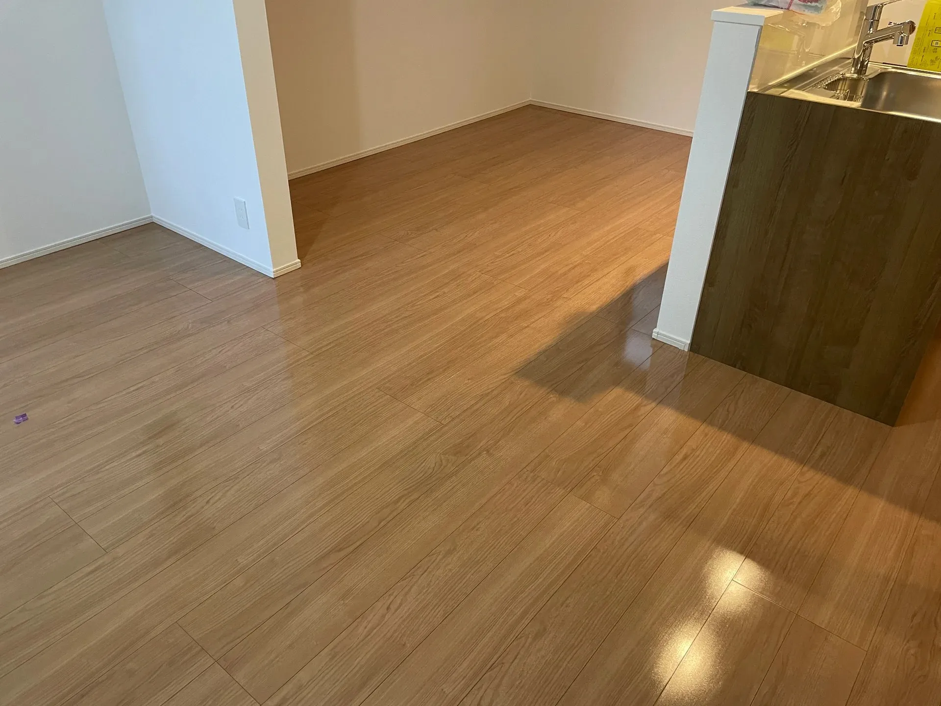 施工後のフローリングの様子(大阪府堺市|UVフロアコーティング後)