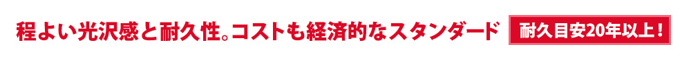 程よい光沢感と耐久性。コストも経済的なスタンダード[耐久名安20年以上!]