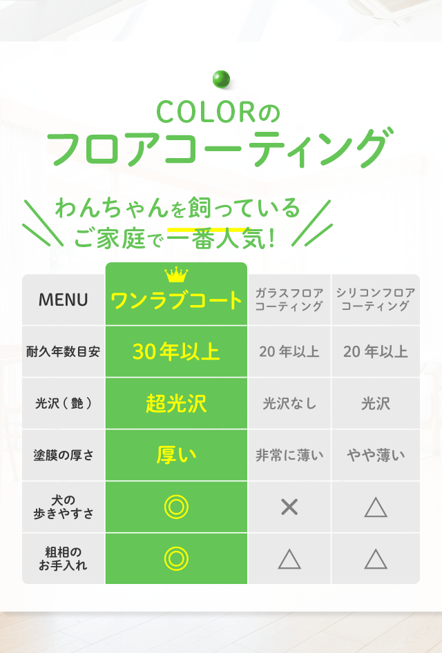 COLORのフロアコーティング